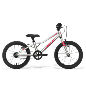 detský bicykel AMULET 16 Youngster pás, alu brúsený transparentný/červený, 2023