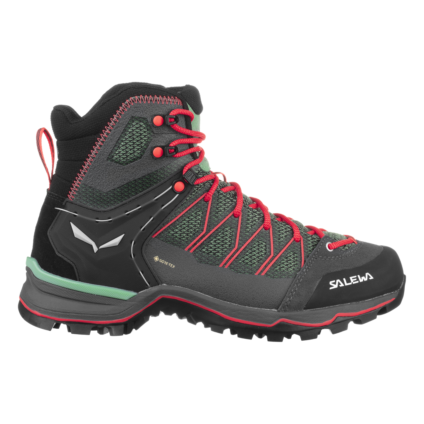 Salewa Dámske trekové boty SALEWA Mtn trainer lite mid GTX Feld Green/Fluo Coral, EU 40 ½-6