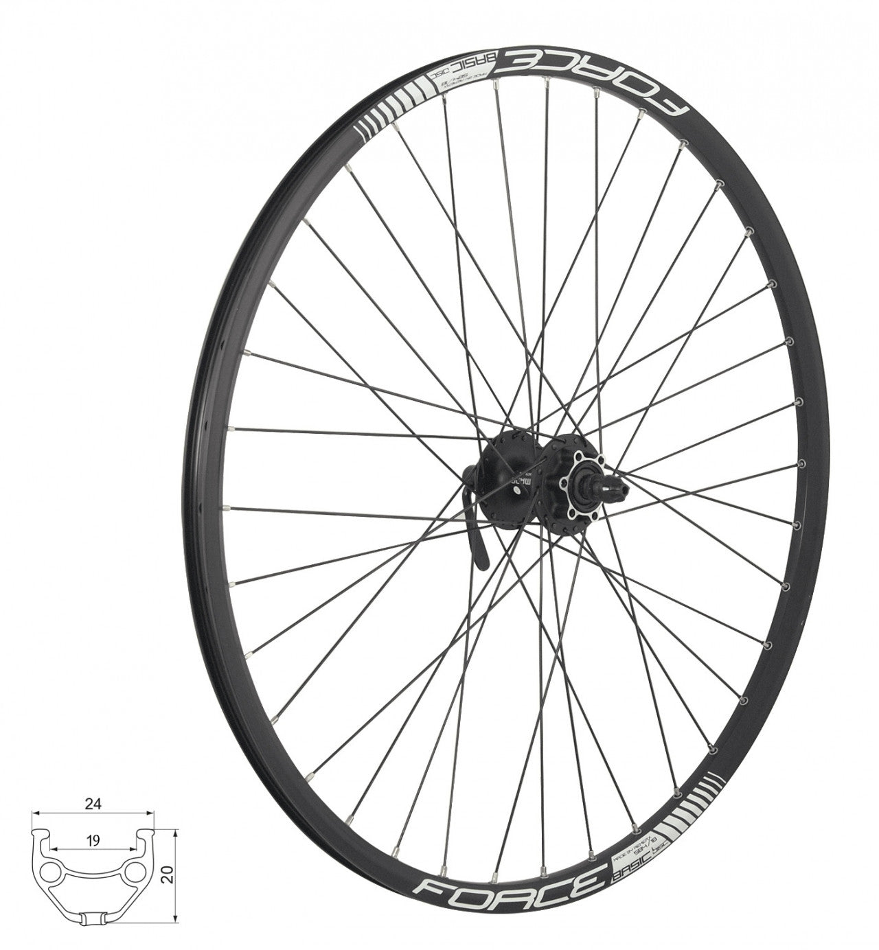 FORCE koleso predné BASIC DISC 559x19 HBM475, 6d, 36d-0