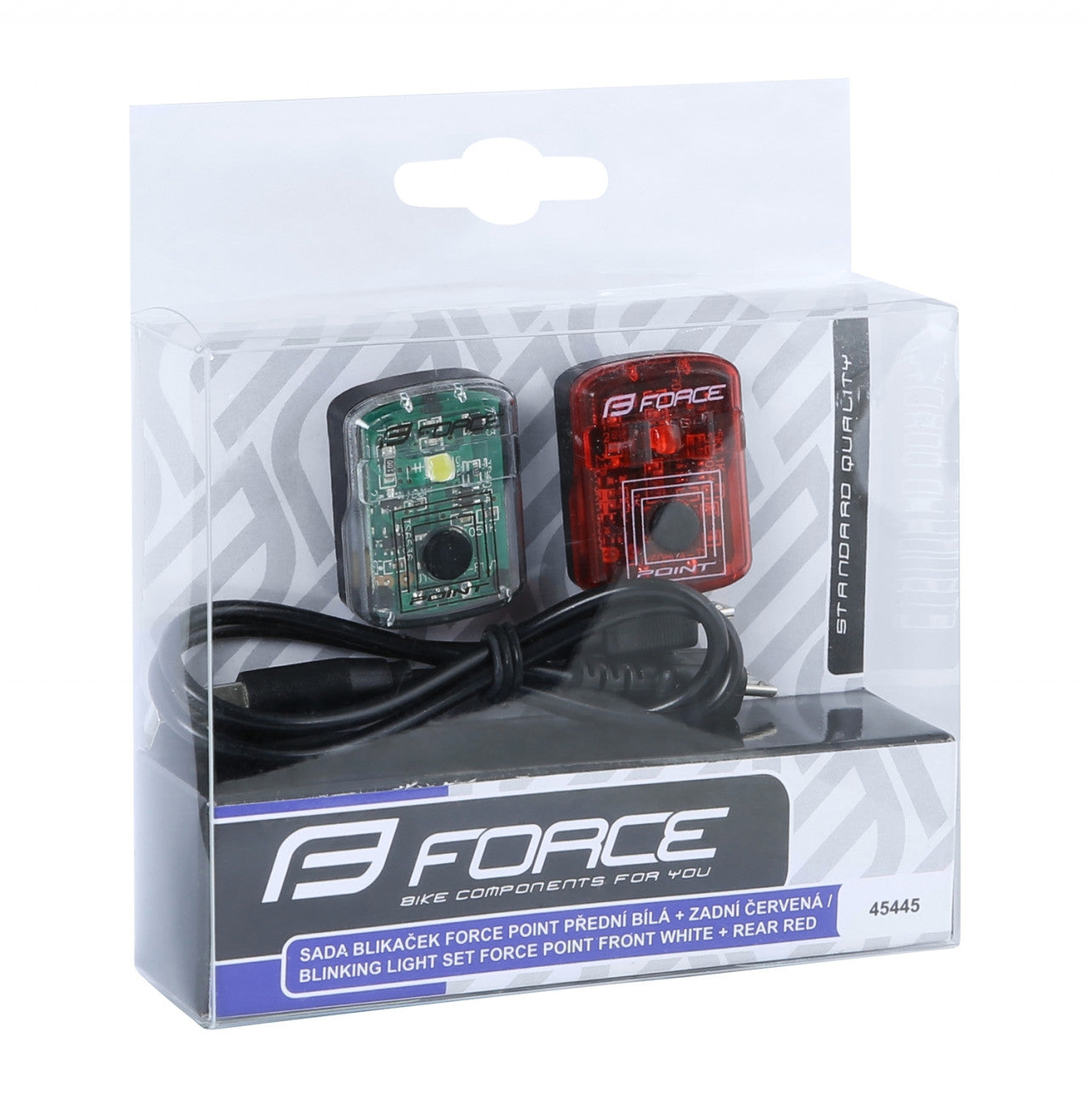 FORCE blikačky sada POINT USB predná + zadná-4