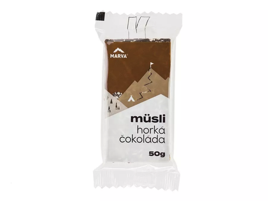 MARVA MÜSLI energetická tyčinka, 50 g, horká čokoláda-0