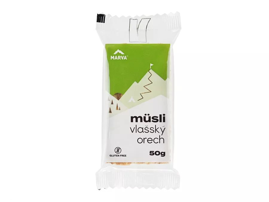 MARVA MÜSLI energetická tyčinka, 50 g, vlašský orech-0