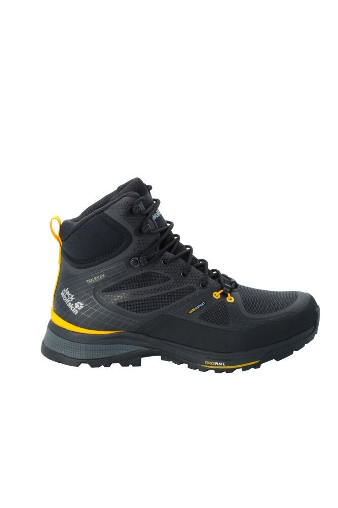 Jack Wolfskin Pánske topánky Force Trekker Texapore Mid black/burly yellow, EU 44 ½-5