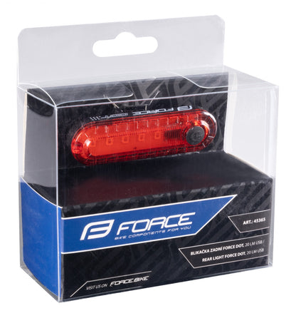 FORCE blikačka zadná DOT, 20LM, 5x LED, USB-2