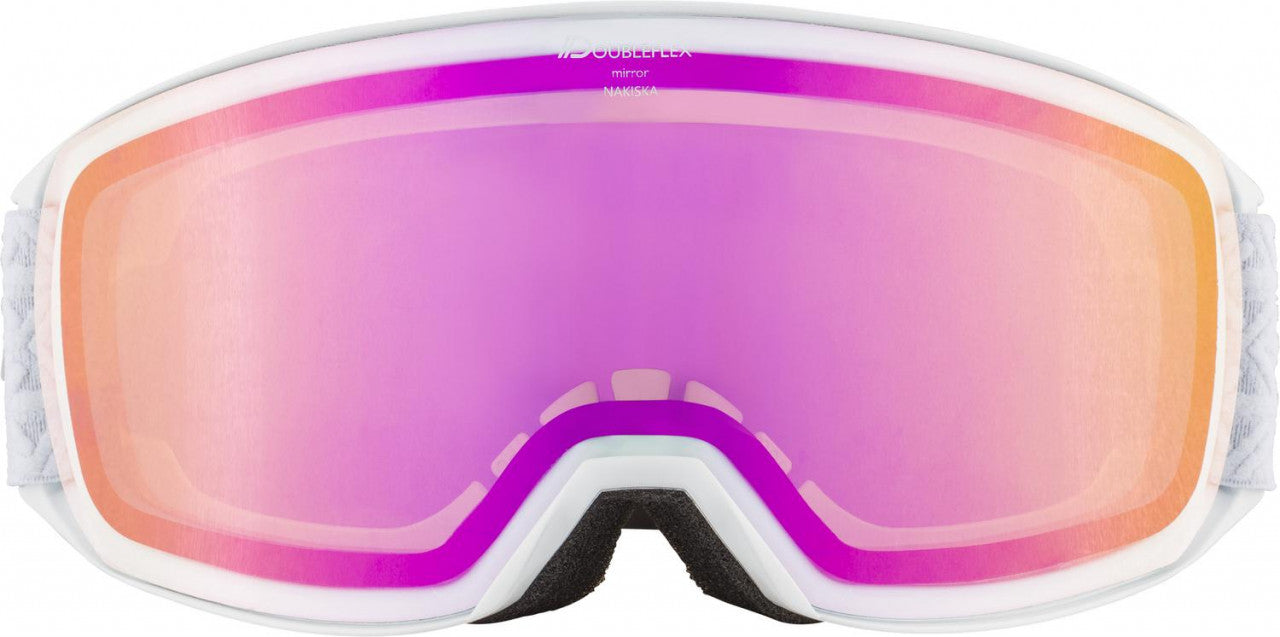 Lyžiarske okuliare Alpina NAKISKA biele Q-LITE pink-1