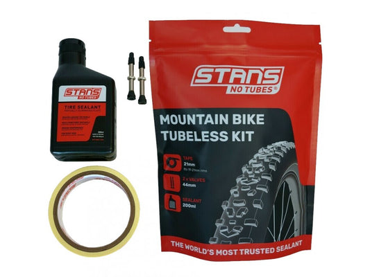 STAN´S NO TUBES MTB Sada pre bezdušové pneumatiky - tmel 200ml, vložka 21mm, 44mm ventilka (2ks)-0