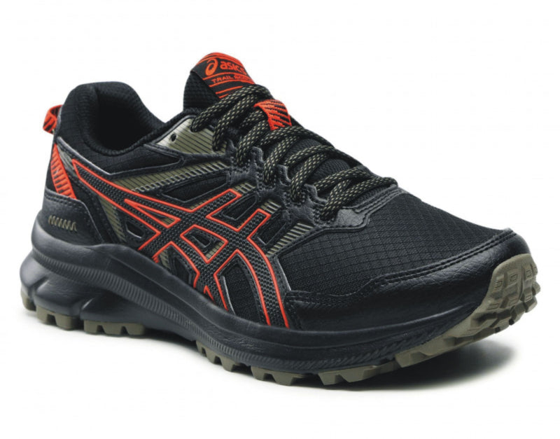 ASICS TRAIL SCOUT 2 Black/Cherry Tomato - Pánska trail bežecká obuv UK - 10,5-5