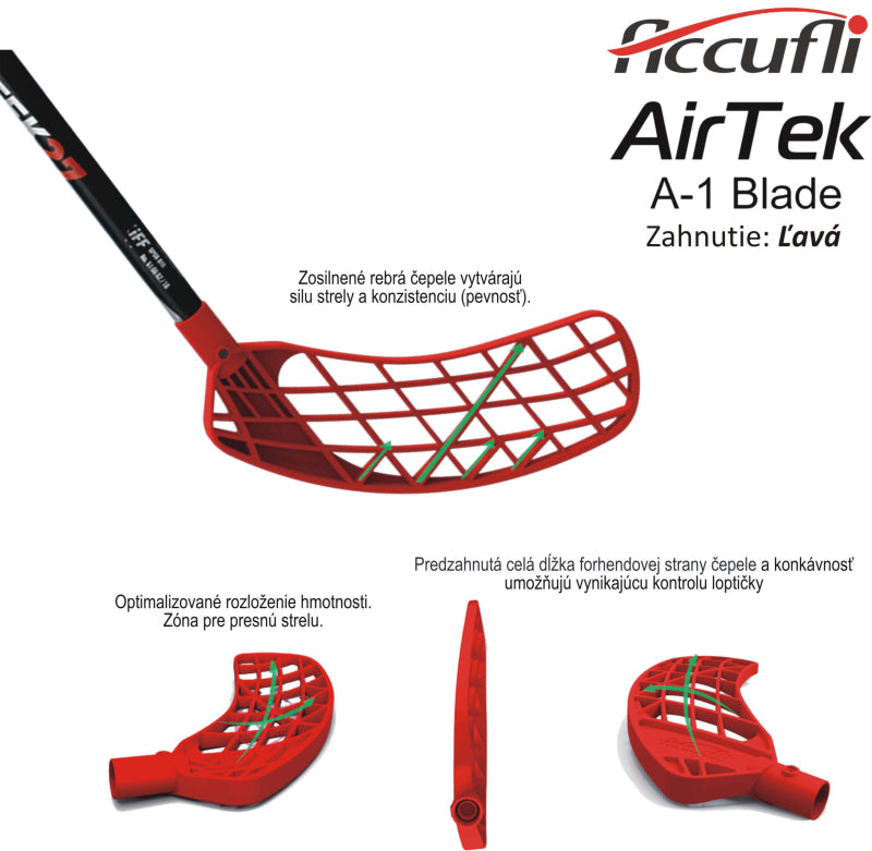 Florbalová čepeľ Accufli Airtek A1-Senior - Orange Ľavá - ľavá ruka dole-3