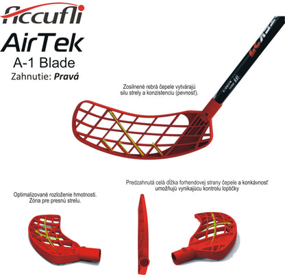 Florbalová čepeľ Accufli Airtek A1-Senior - Orange Ľavá - ľavá ruka dole-1