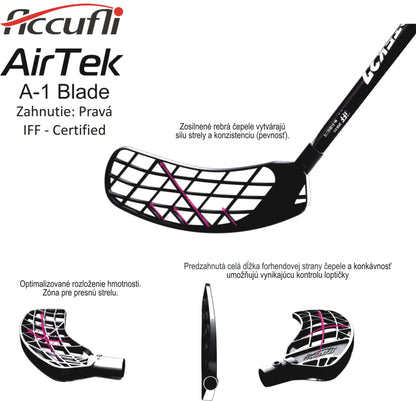 Florbalová hokejka Accufli AirTek IFF – Black 100 cm-4