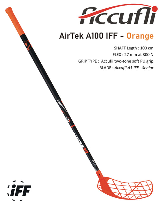 Florbalová hokejka Accufli AirTek IFF – Orange Ľavá - ľavá ruka dole-0