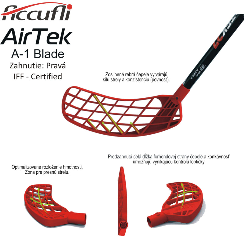 Florbalová hokejka Accufli AirTek IFF – Orange Ľavá - ľavá ruka dole-4