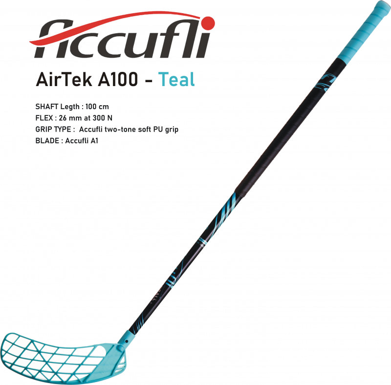 Florbalový set ACCUFLI AirTek A100 - Teal 8 ks ľavá / 2 ks pravá-4