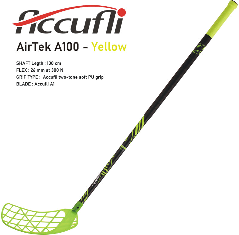 Florbalový set ACCUFLI AirTek A100 - Yellow 8 ks ľavá / 2 ks pravá-4