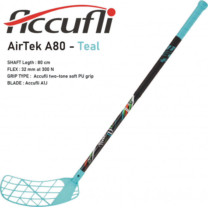 Florbalový set ACCUFLI AirTek A80 - Teal 8 ks ľavá / 2 ks pravá-3