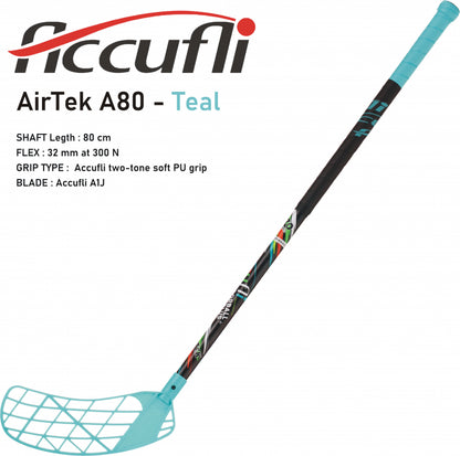 Florbalový set ACCUFLI AirTek A80 - Teal 8 ks ľavá / 2 ks pravá-3