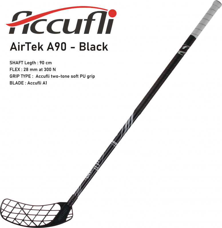 Florbalový set ACCUFLI AirTek A90 - Black 8 ks ľavá / 2 ks pravá-2