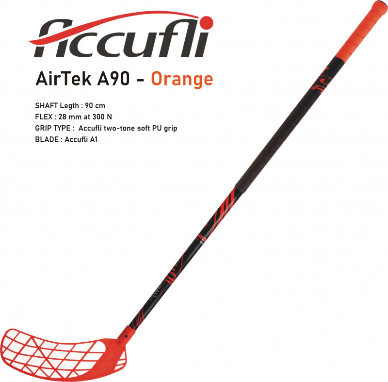 Florbalový set ACCUFLI AirTek A90 - Orange 8 ks ľavá / 2 ks pravá-2