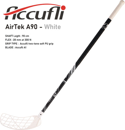 Florbalová hokejka ACCUFLI AirTek A90 White/Black Ľavá - ľavá ruka dole-0