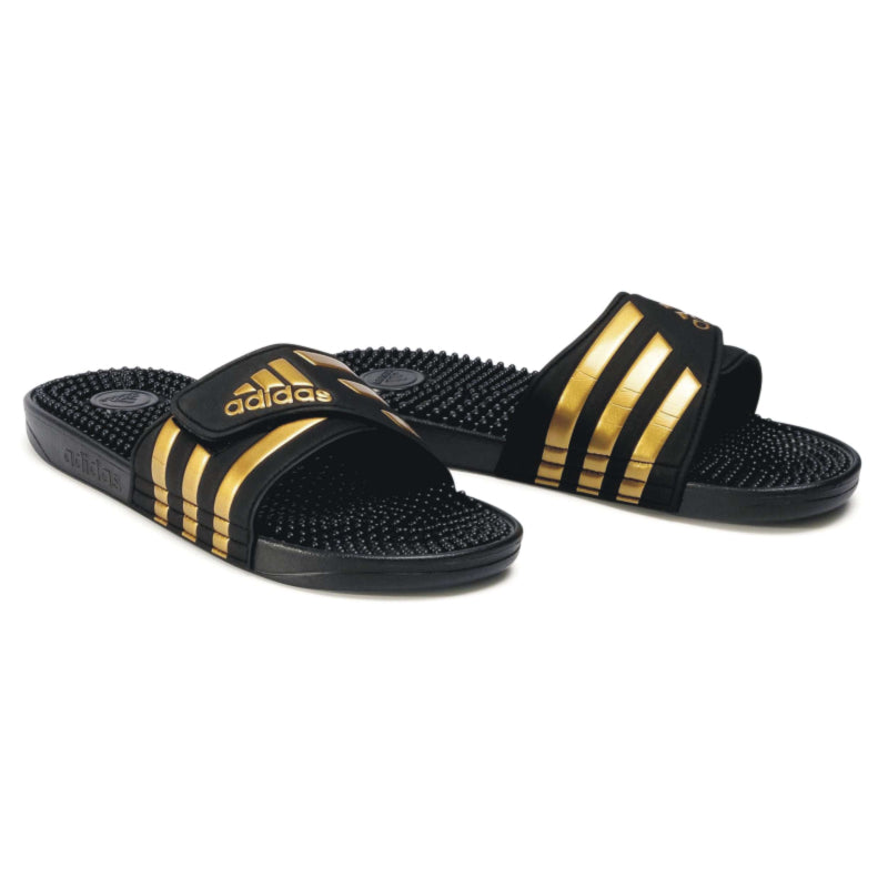 ADIDAS Pánske šľapky ADISSAGE EG6517 CoreBlack/CoreGold/CoreBlack UK - 12-4