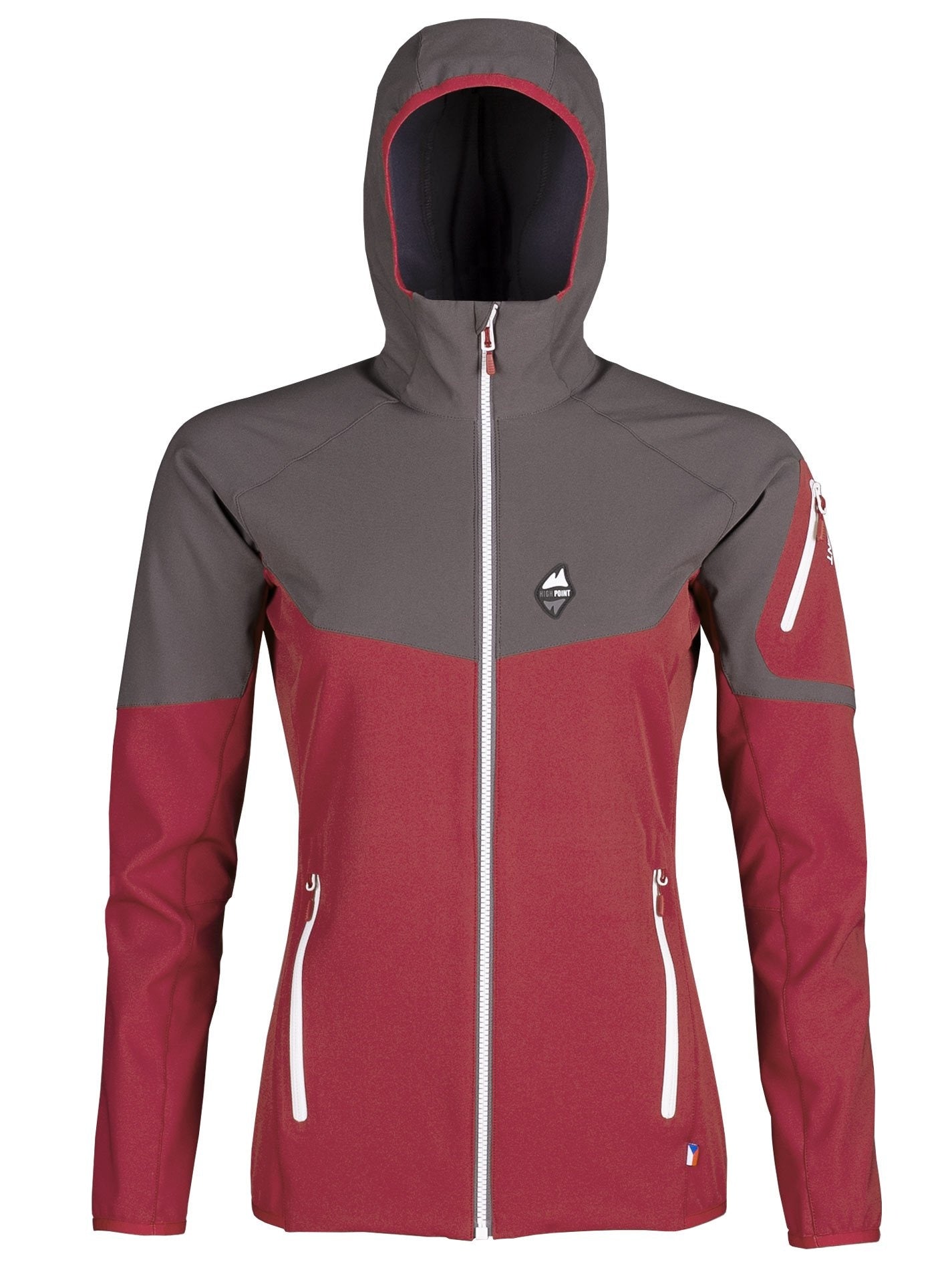 High point Dámska softshellová bunda Atom Lady Hoody brich red/iron gate, S