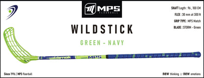 Florbalová hokejka MPS WILDSTICK Green-Navy Ľavá - ľavá ruka dole-2