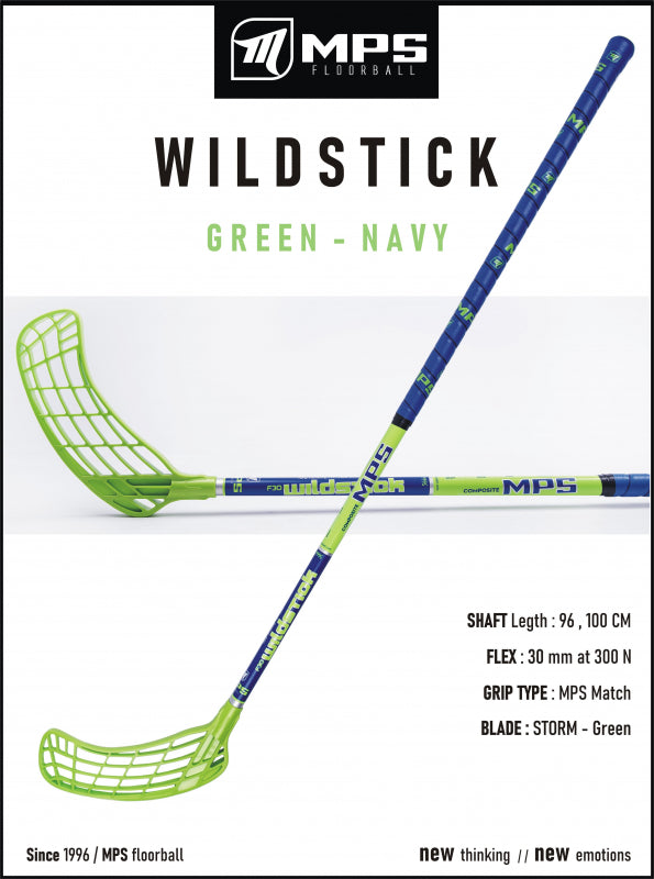 Florbalový set MPS WILDSTICK Green-Navy 10 ks ľavá / 2 ks pravá-1