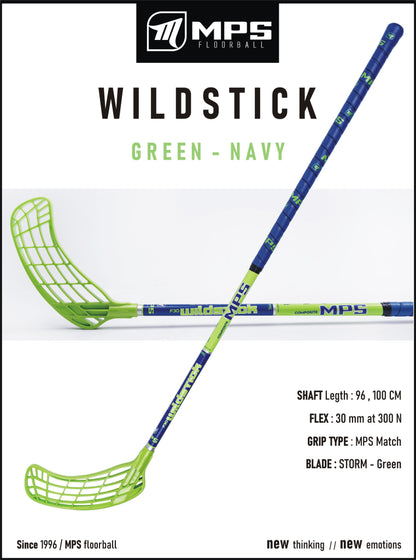 Florbalová hokejka MPS WILDSTICK Green-Navy Ľavá - ľavá ruka dole-0