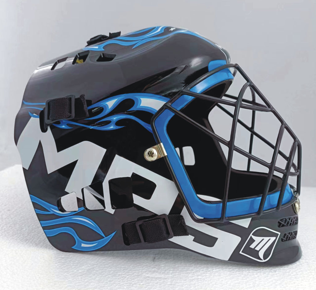 Florbalová maska MPS PRO FLAME - Black/Blue-0