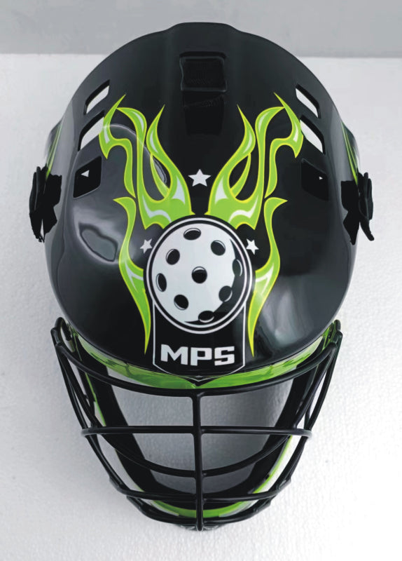 Florbalová maska MPS PRO FLAME - Black/Green-2