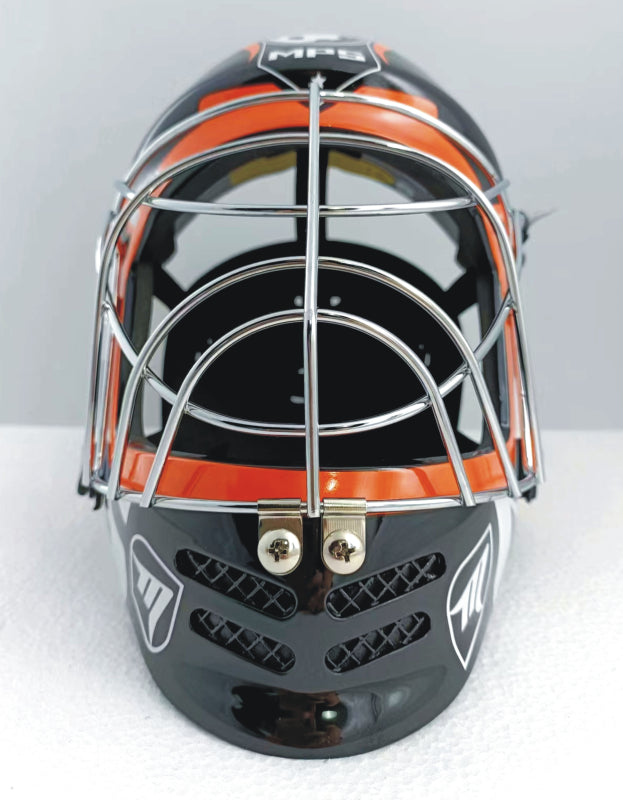 Florbalová maska MPS PRO FLAME - Black/Orange/Chrome-3