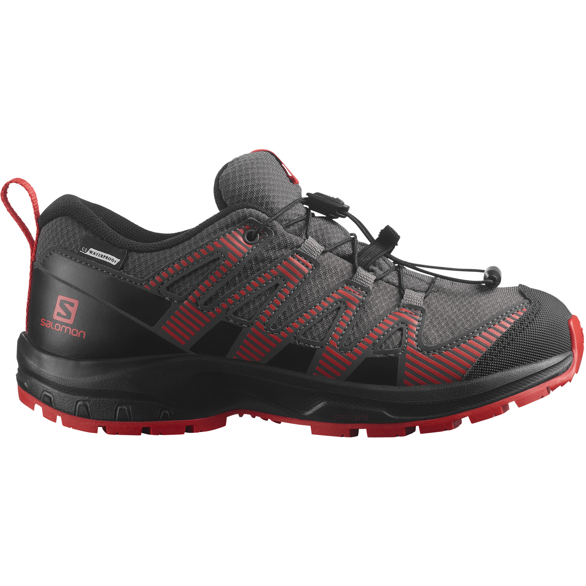 Salomon Detské topánky Xa Pro V8 cswp Magnet/Black/Poppy Red, EU 33-4