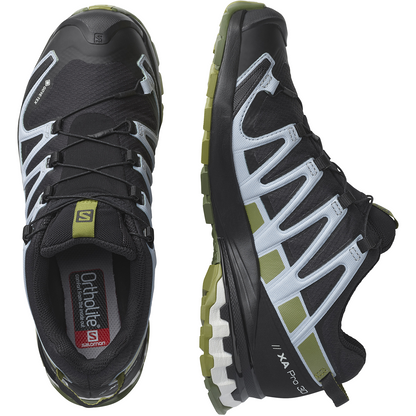 Salomon Dámske trailové topánky SALOMON Xa Pro 3D V8 GTX Black/Green Moss/Zen Blue, EU 38 ⅔-2