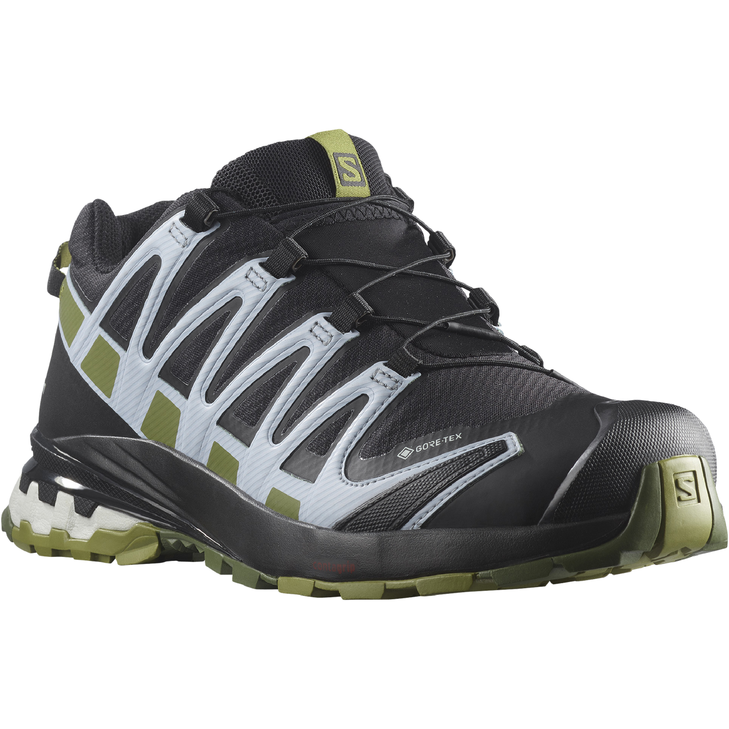 Salomon Dámske trailové topánky SALOMON Xa Pro 3D V8 GTX Black/Green Moss/Zen Blue, EU 38 ⅔