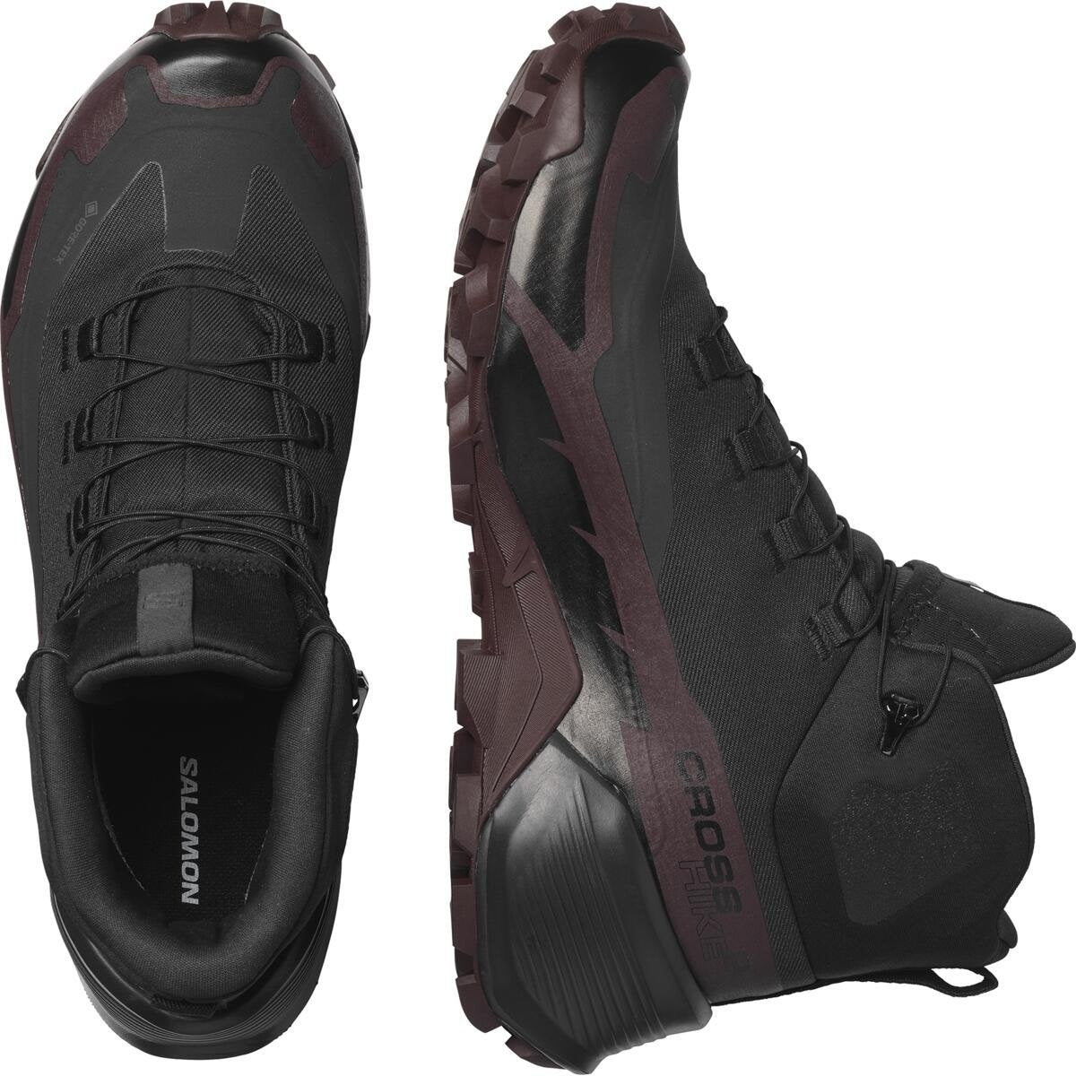 Salomon Dámske topánky Cross Hike Mid GTX 2 Black/Chocolate Plum/Black, EU 38 ⅔-2