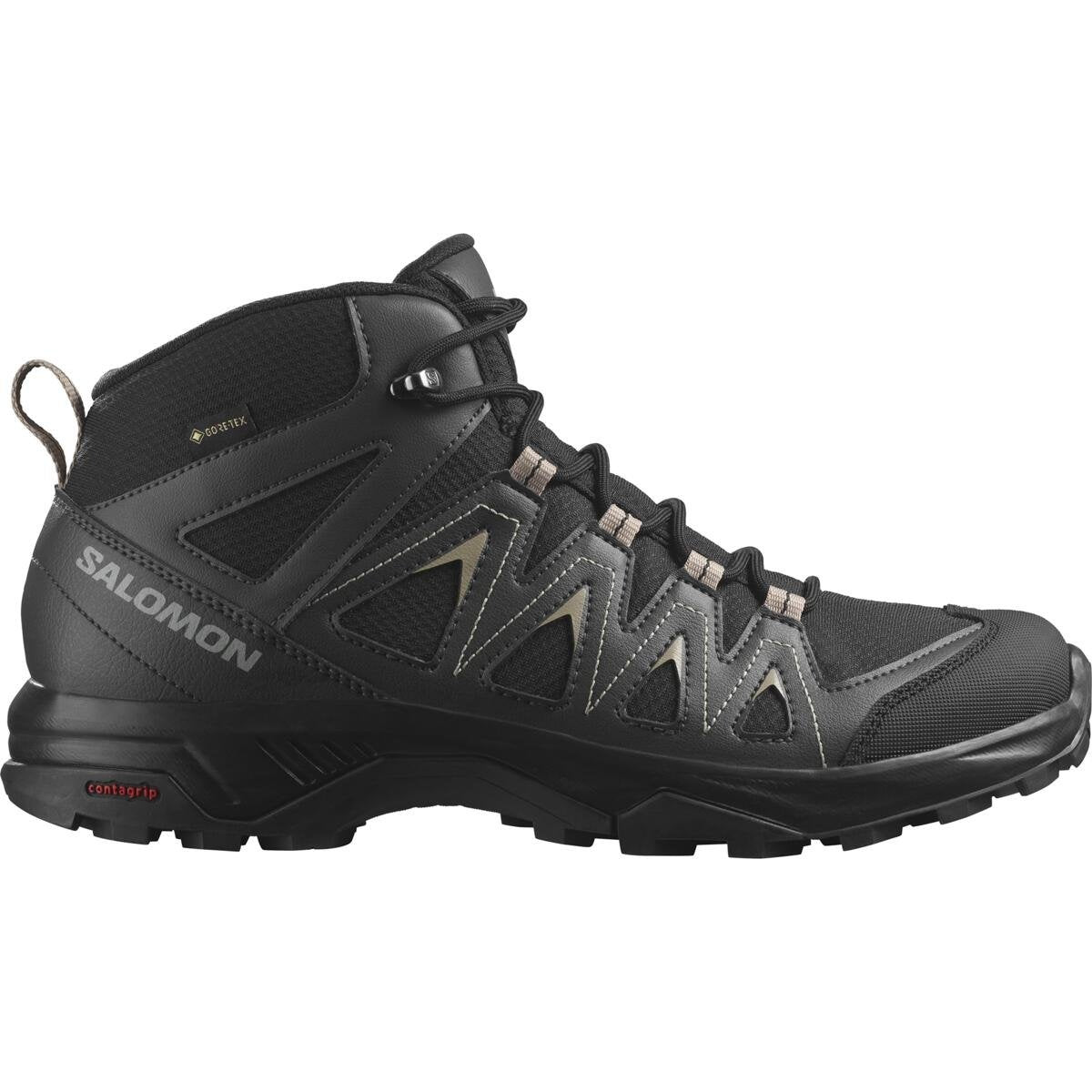 Salomon Pánske topánky X Braze Mid GTX Black/Phantom/Vintage Khaki, 46-3