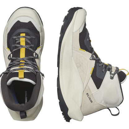 Salomon Pánske turistické topánky ELIXIR MID GTX Vanila Ice/ Phantom/ Lemon, EU 45 ⅓-2