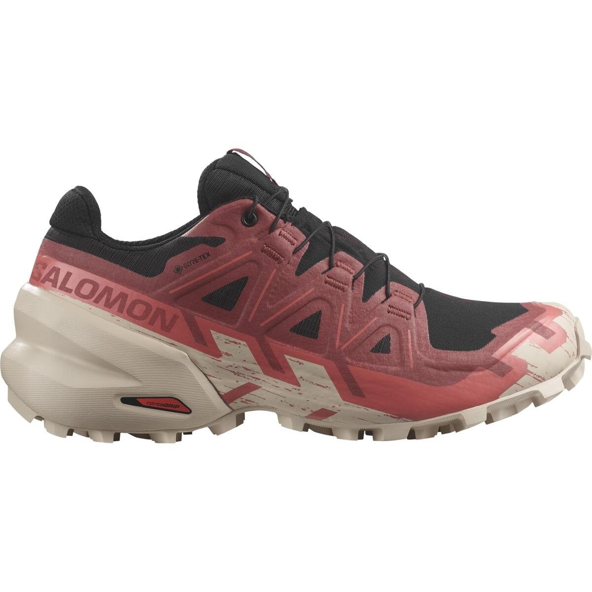 Salomon Dámske bežecké topánky Speedcross 6 GTX Black/Cow Hide/Faded rose, 40-5