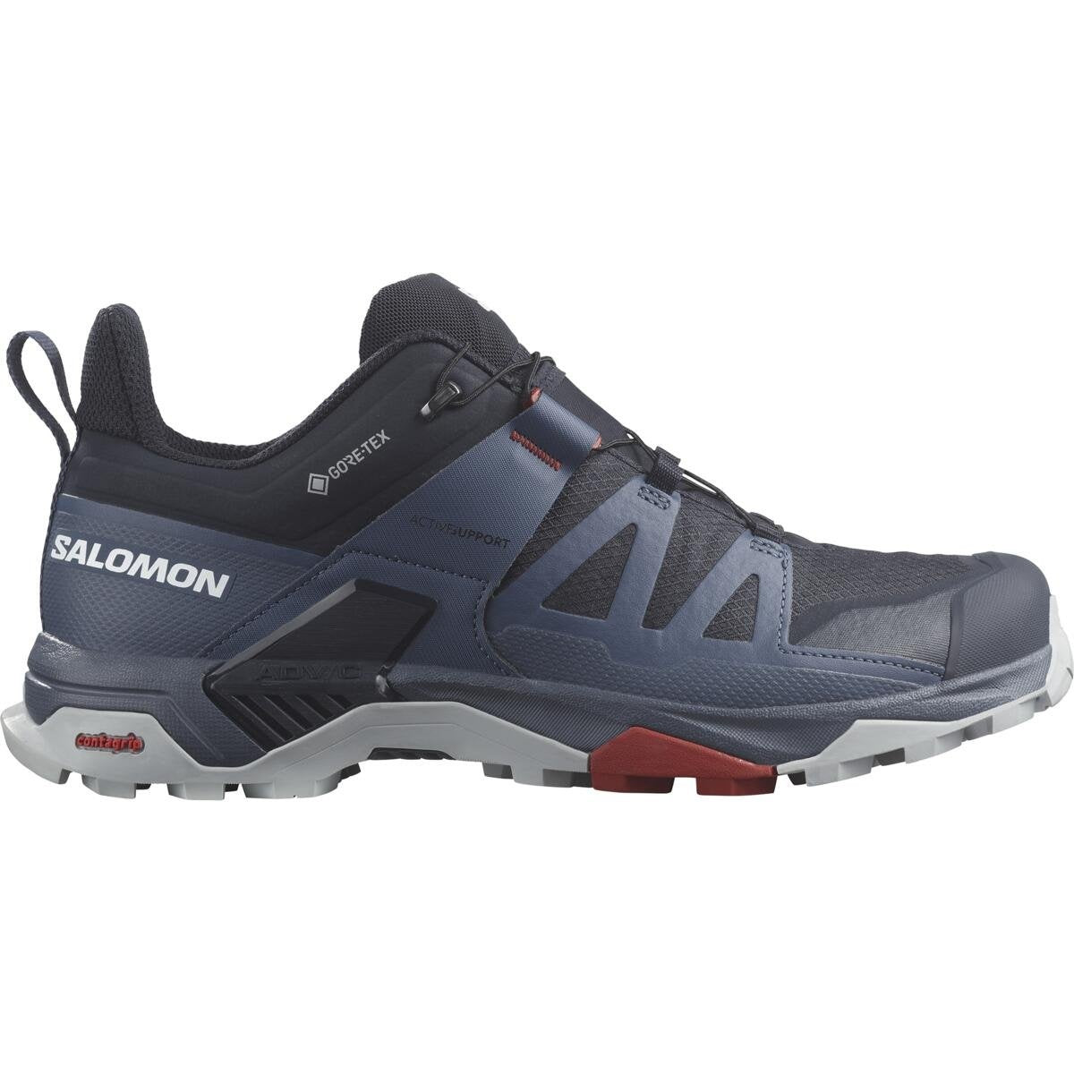 Salomon Pánske turistické topánky X ultra 4 GTX Carbon/Bering Sea/Pearl Blue, EU 42 ⅔-5