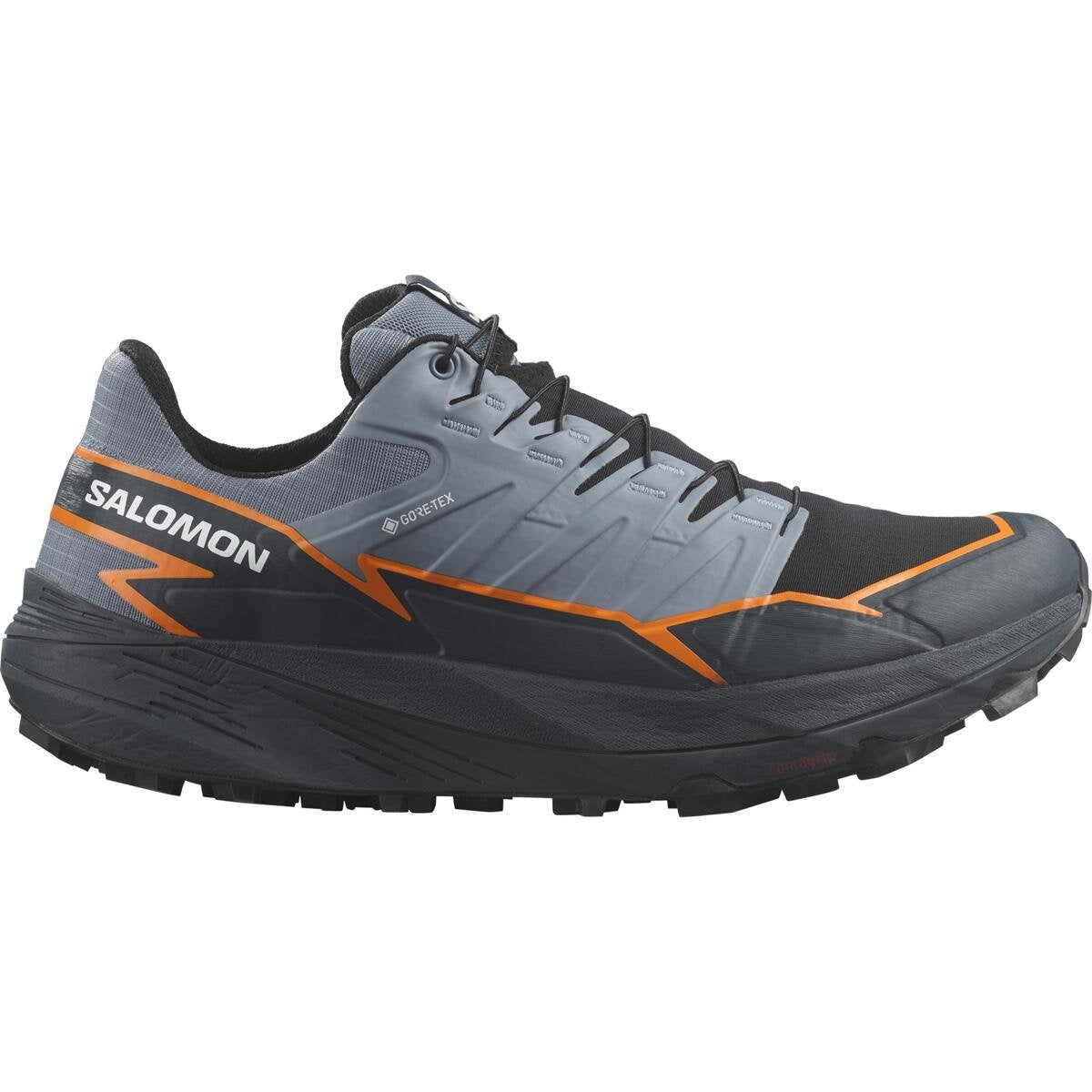 Salomon Pánske topánky THUNDERCROSS GTX Flint Stone/Carbon/Orange Pepper, EU 44 ⅔-5