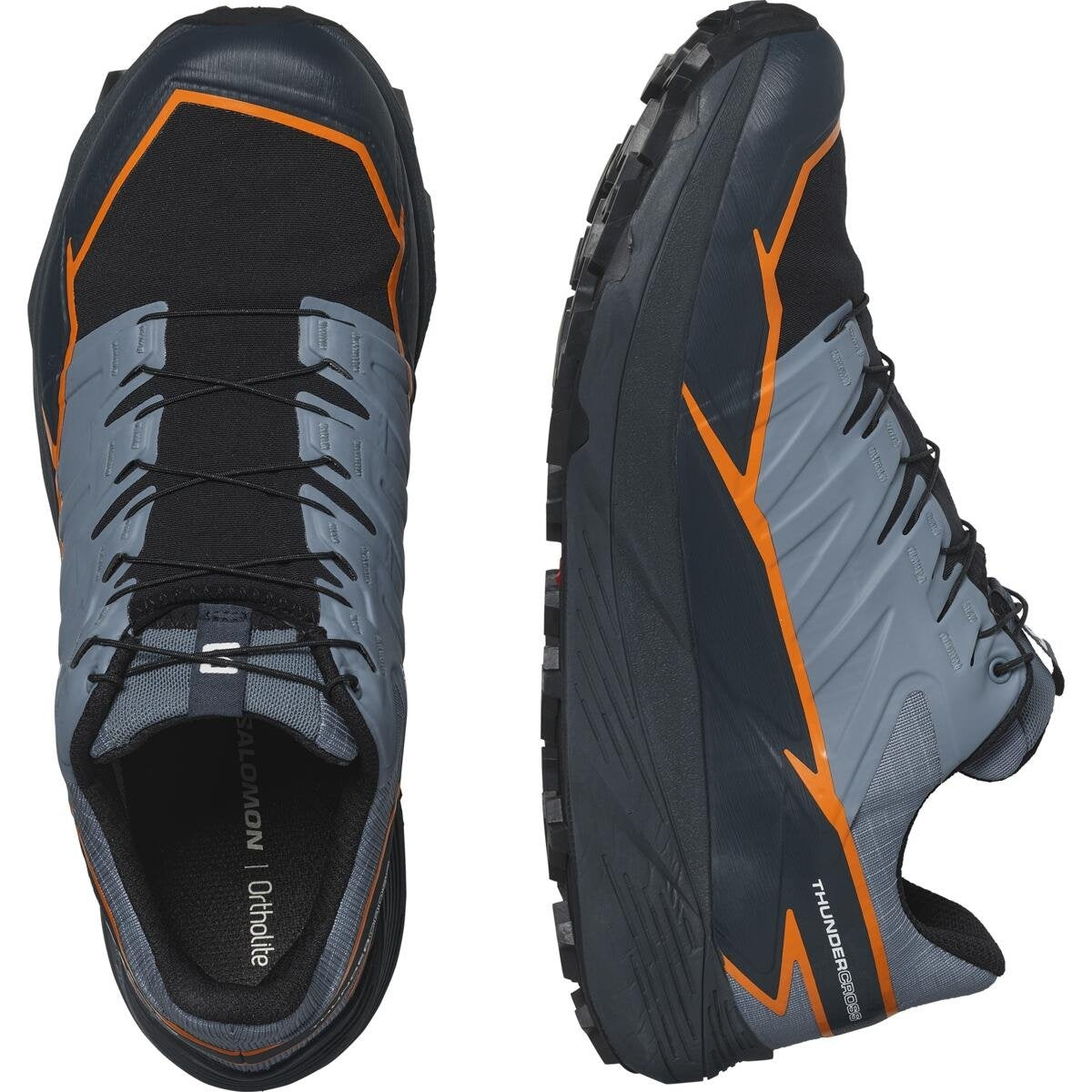 Salomon Pánske topánky THUNDERCROSS GTX Flint Stone/Carbon/Orange Pepper, EU 44 ⅔-2