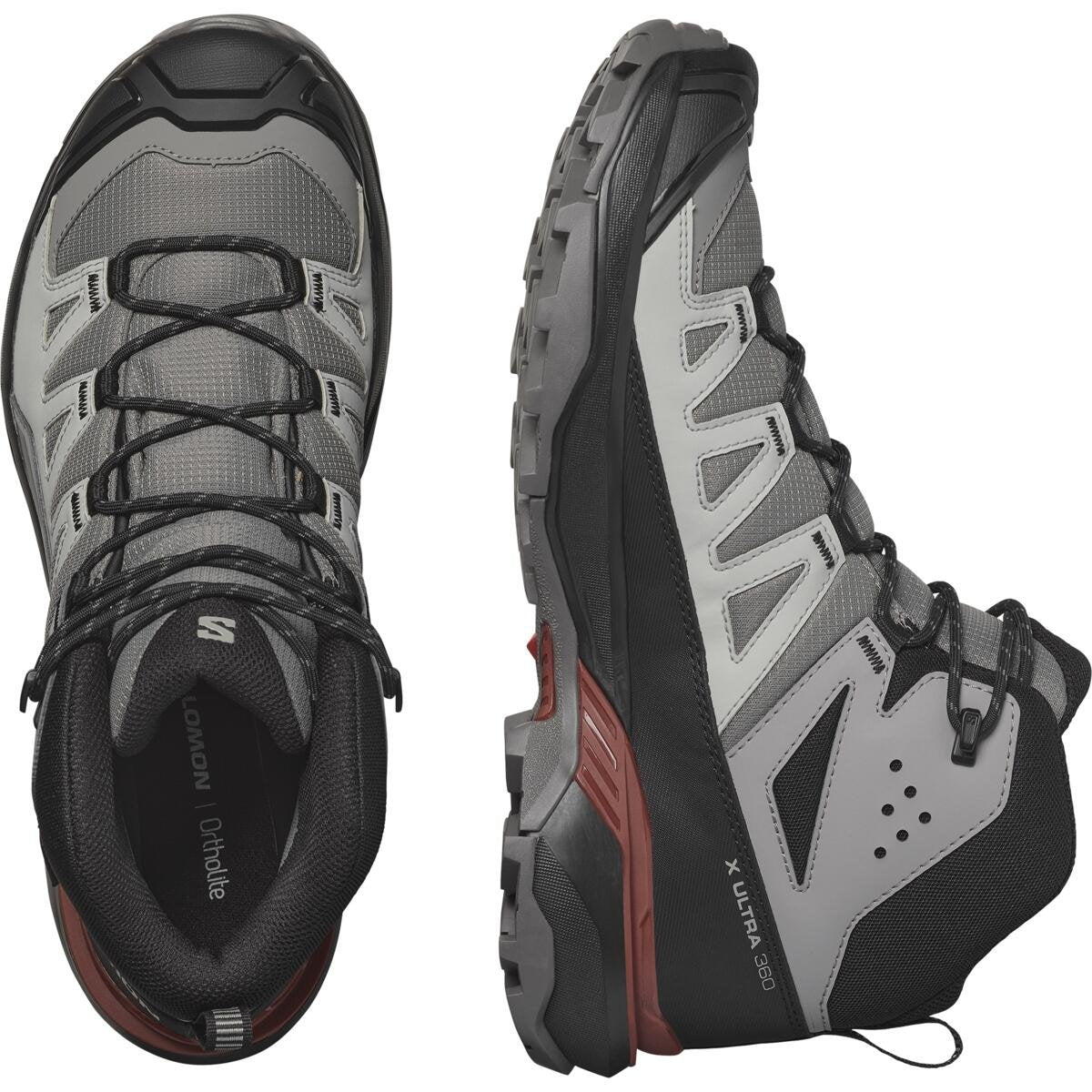 Salomon Pánske turistické topánky X ultra 360 Mid GTX Pewter/Black/Burnt Henna, 42-2