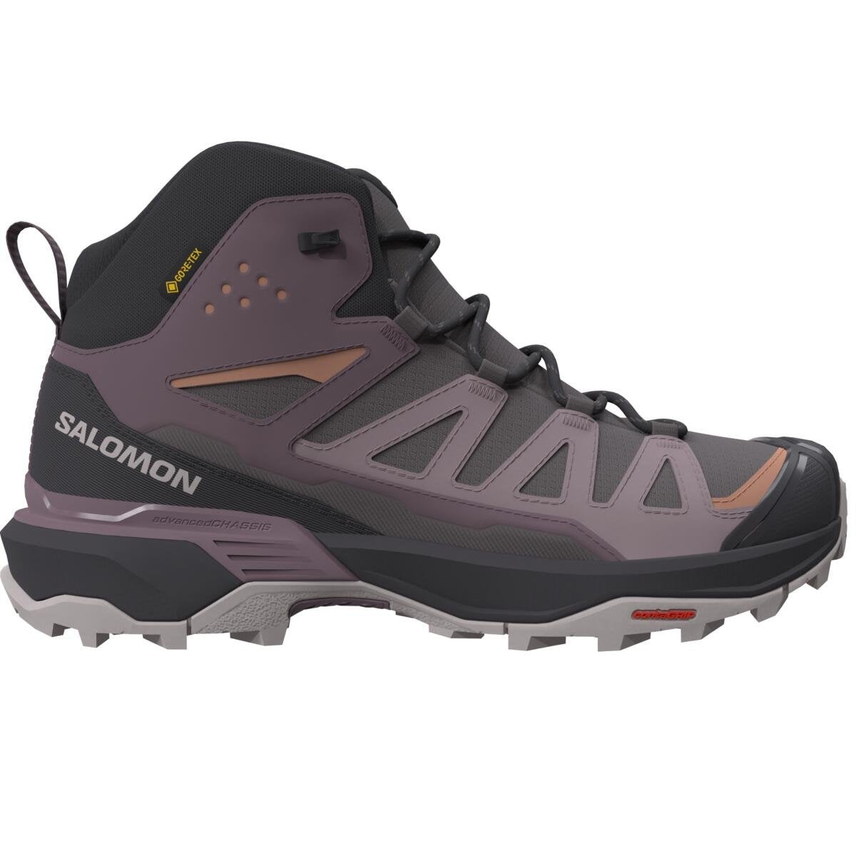 Salomon Dámske turistické topánky X ultra 360 Mid GTX Plum Kitten/Phantom/Cork, EU 41 ⅓-5