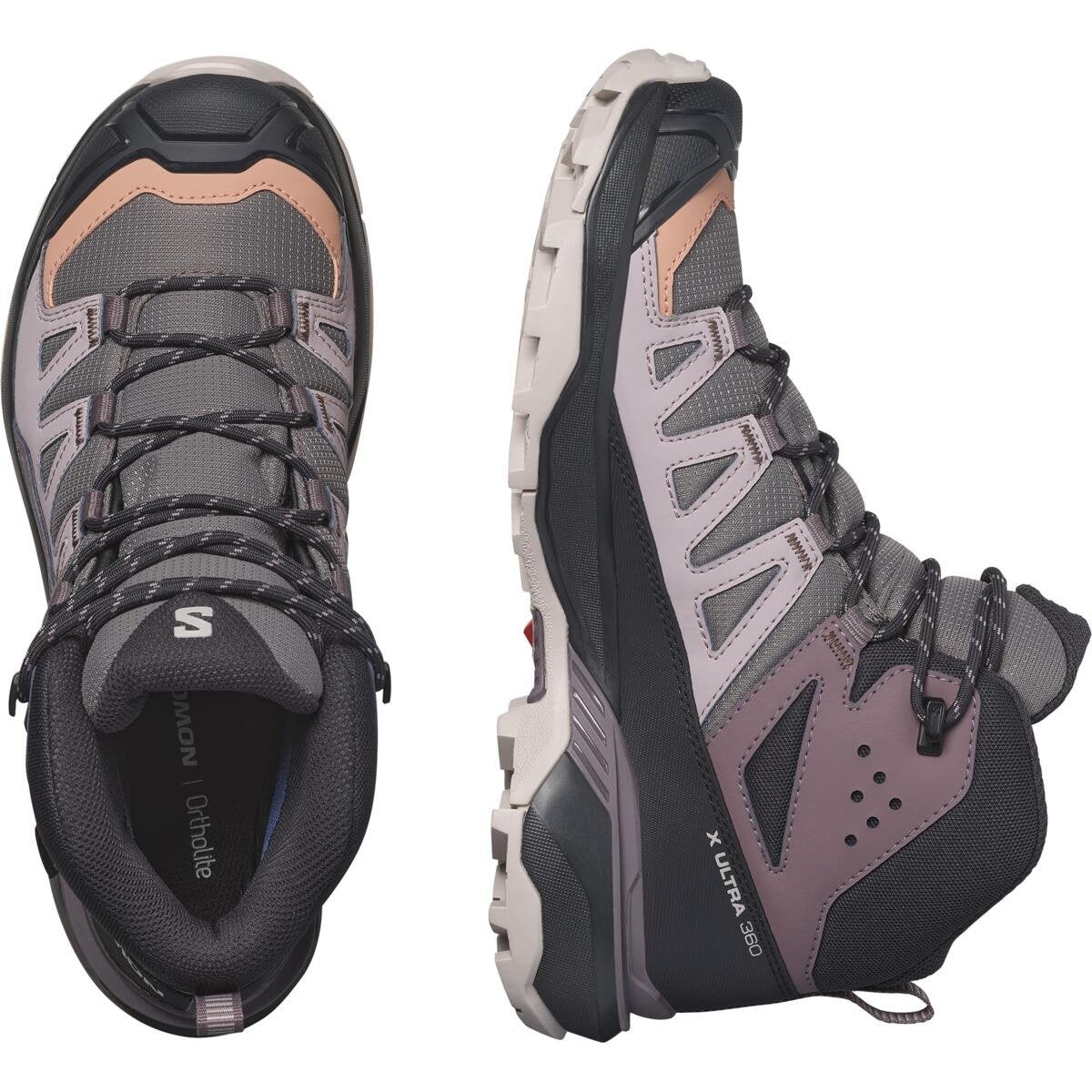 Salomon Dámske turistické topánky X ultra 360 Mid GTX Plum Kitten/Phantom/Cork, EU 41 ⅓-2