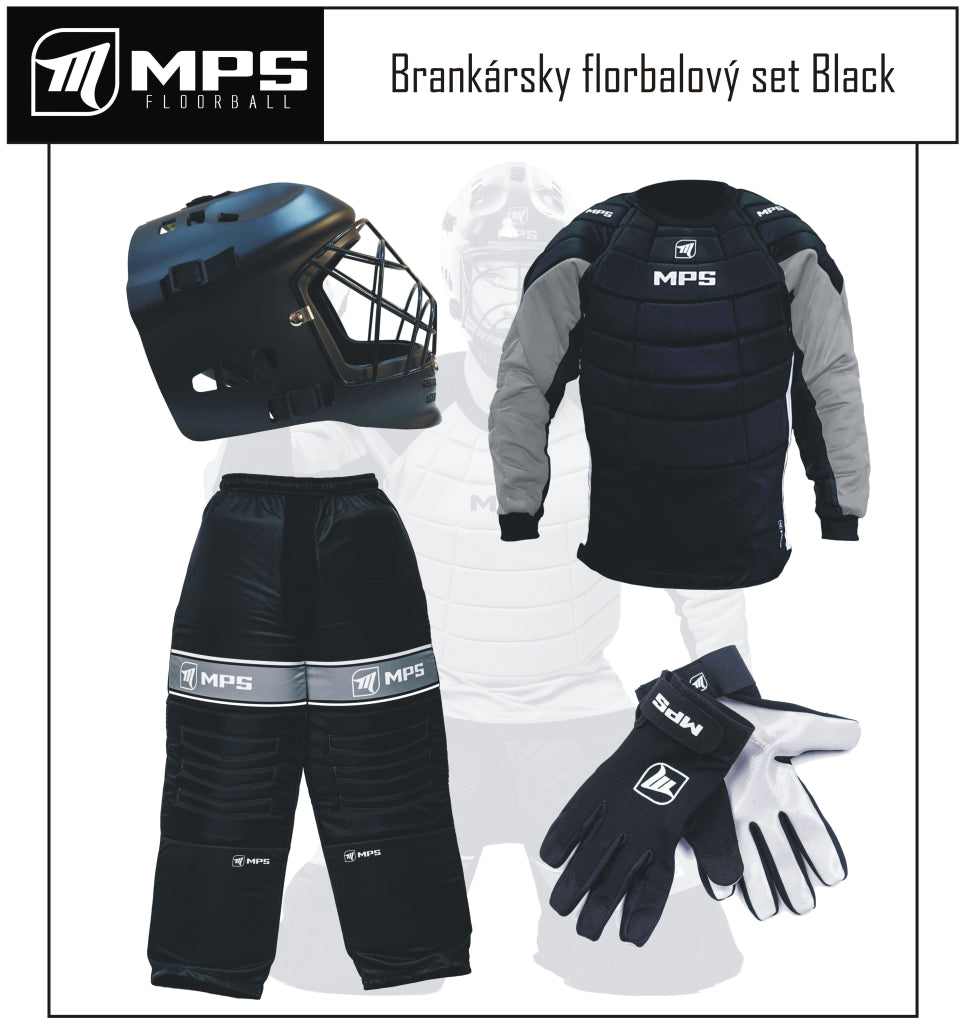 MPS brankársky florbalový set Black XS-0