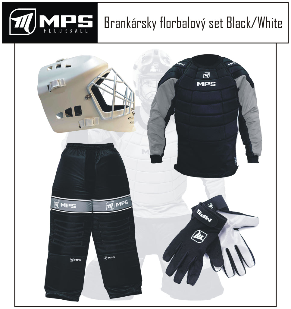 MPS brankársky florbalový set Black/White XS-0