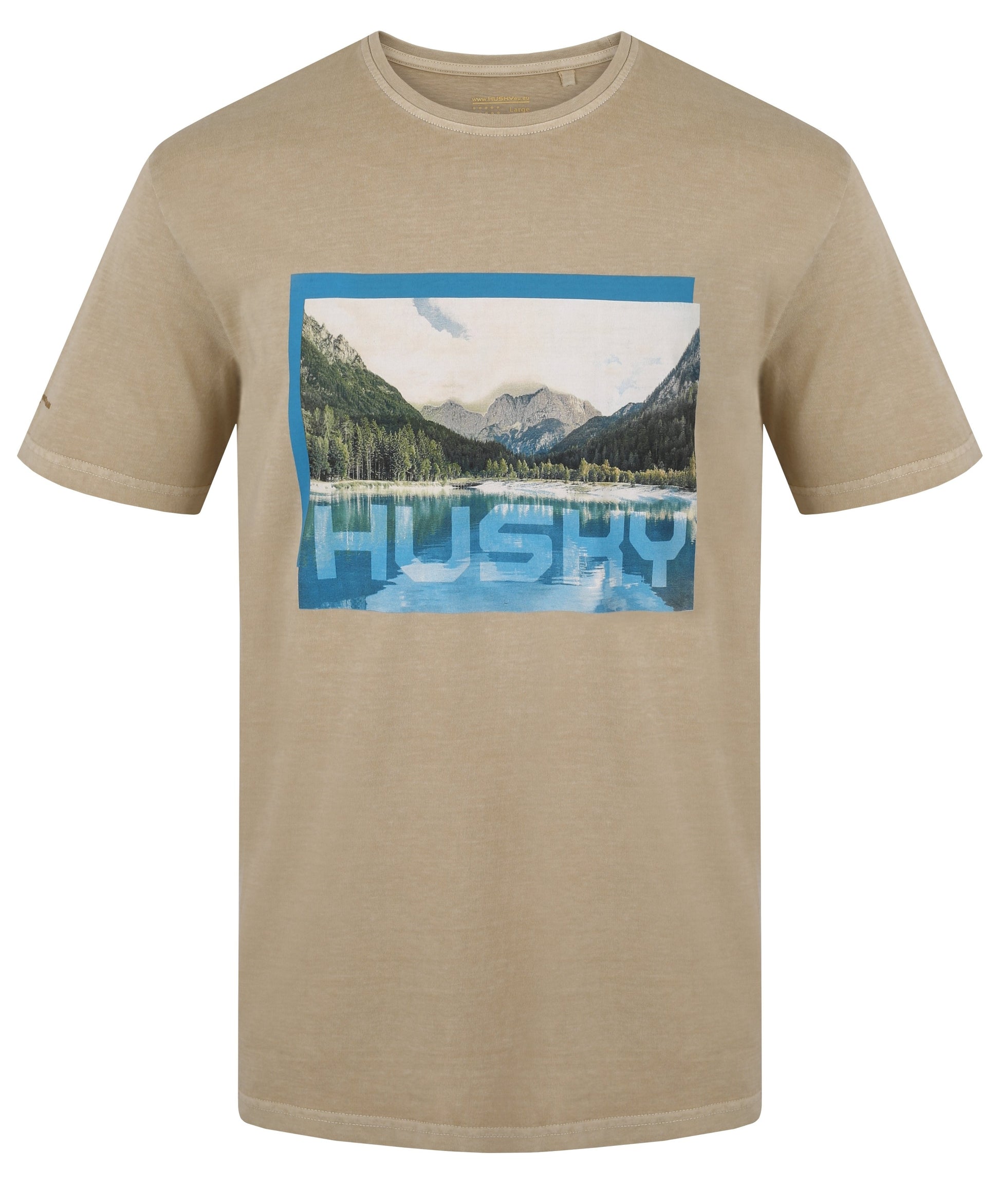 Husky Pánske bavlnené tričko Tee Lake M beige, XXL-2