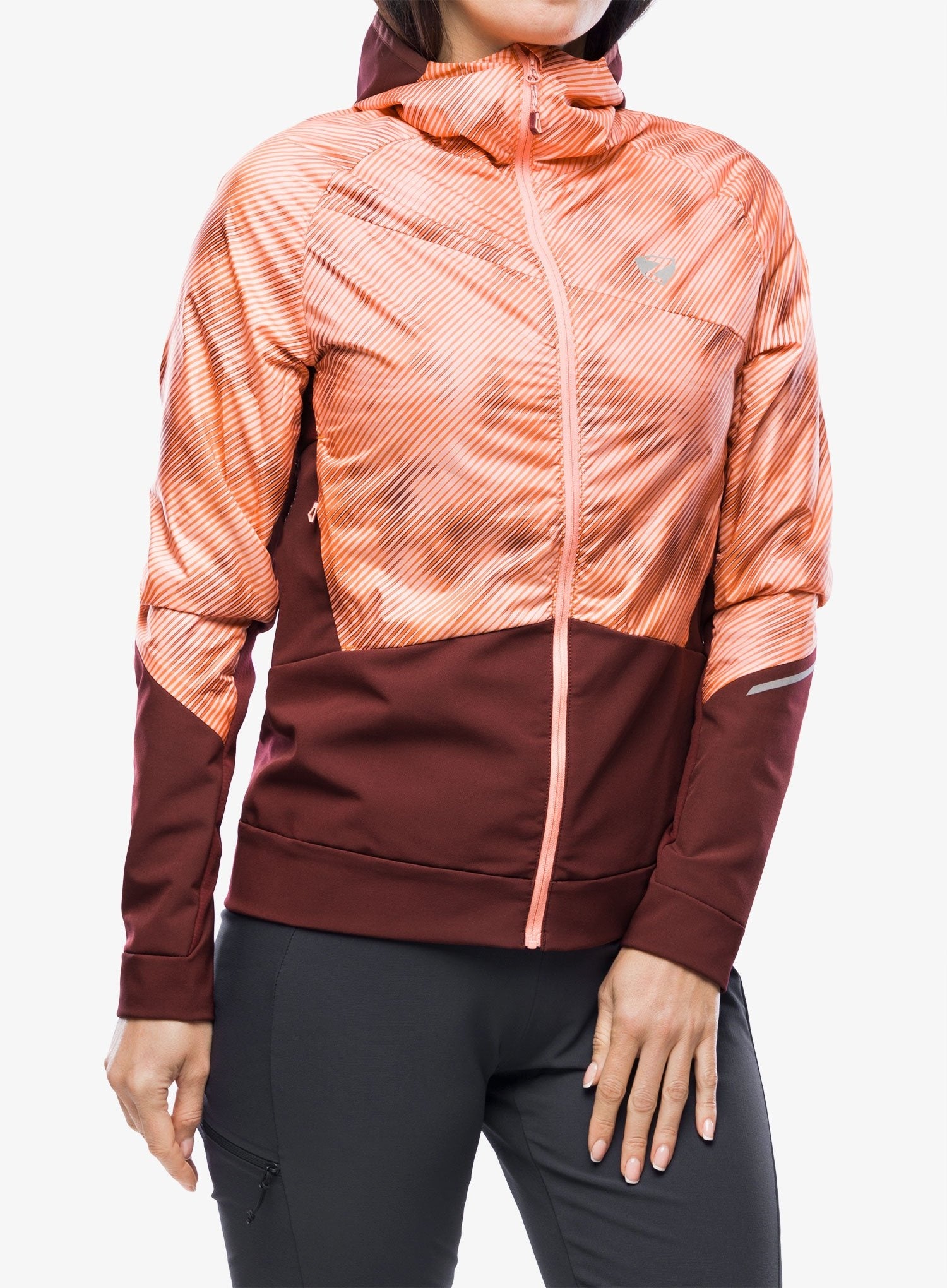 Ziener Dámska softshell bunda NAKIMA pink stripe print, 36-2