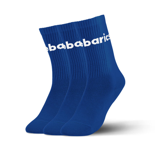 Barebarics - Barefoot Ponožky - Crew - Cobalt Blue - Big logo - 3 pack