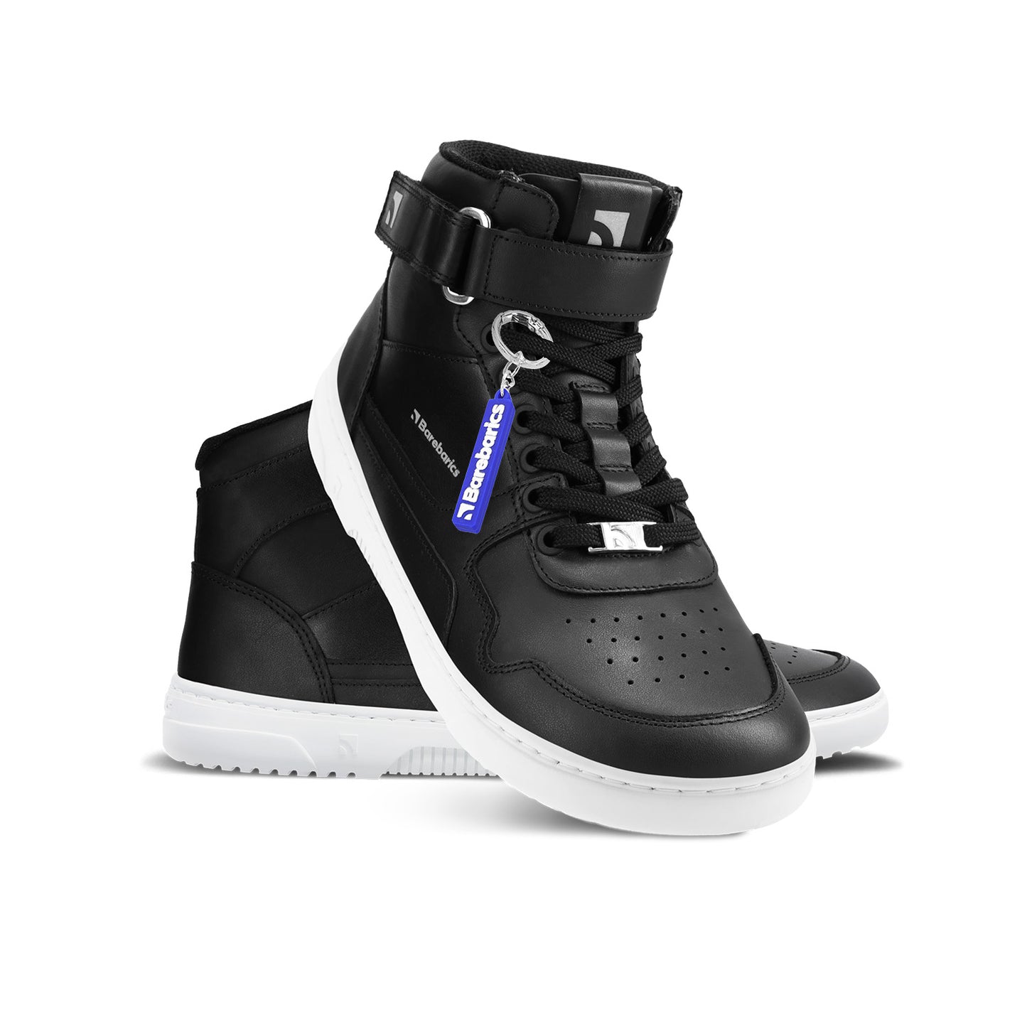 Barefoot tenisky Barebarics Zing - High Top - Black & White - Leather